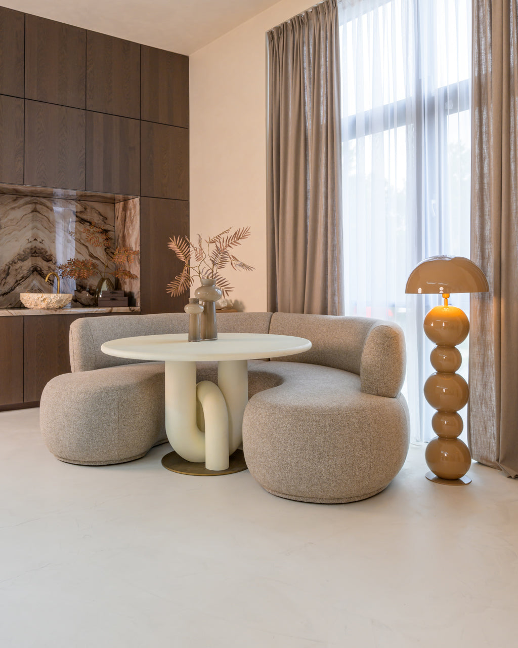 Floor lamp Hasden mocha mousse