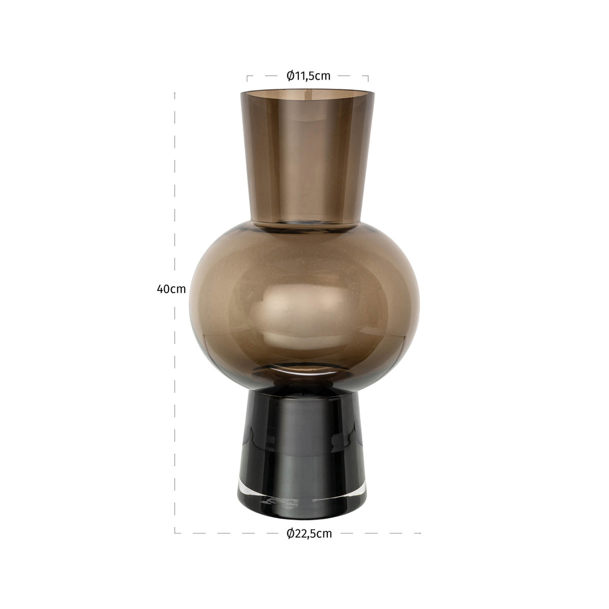 Vase Liora brown large