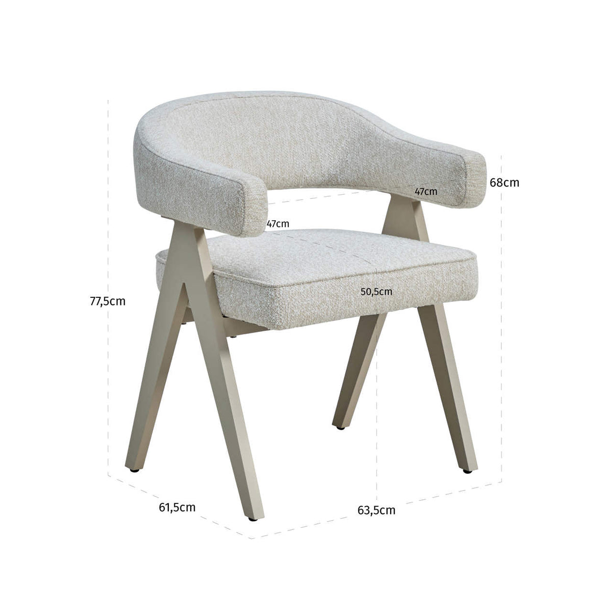Outdoor dining chair Catalan ecru