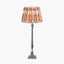 Canterbury Antique Silver Metal Table Lamp Base with Izara 35cm Cinnamon Ikat Patterned Mushroom Pleat Tapered Lampshade