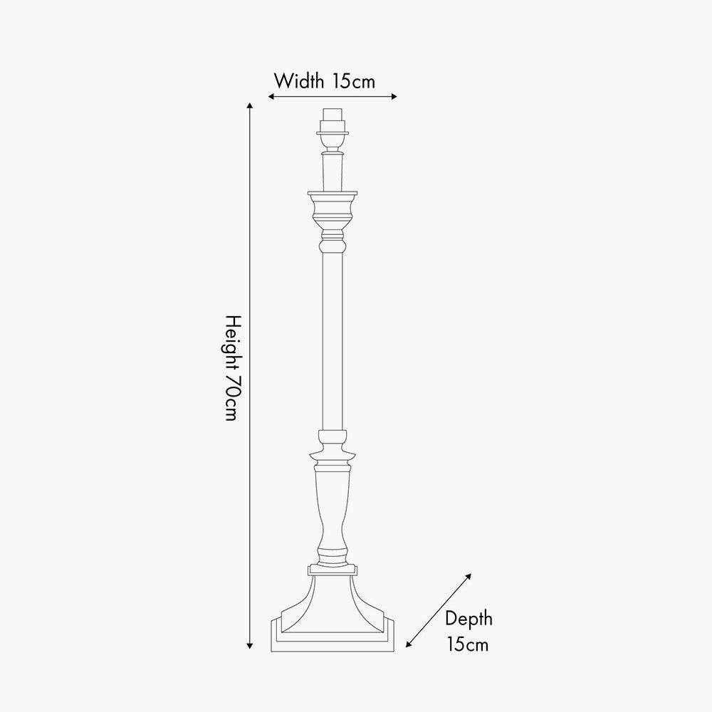 Canterbury Antique Silver Metal Table Lamp - Base Only