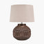 Anneli Bronze Aztec Texture Ceramic Table Lamp