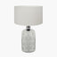 Ophelia Small Mercurial Glass Table Lamp Base with Henry 30cm White Handloom Cylinder Lampshade
