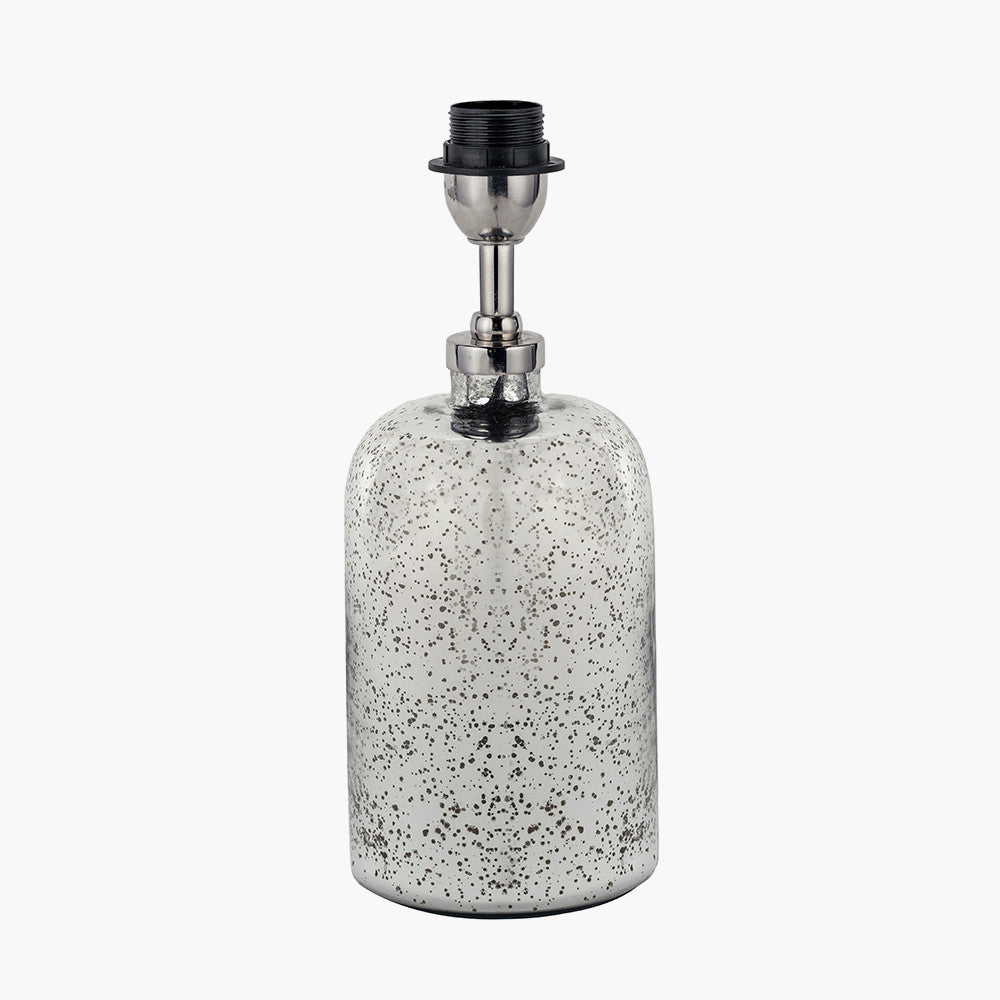 Ophelia Small Mercurial Glass Table Lamp Base with Henry 30cm White Handloom Cylinder Lampshade