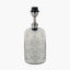 Ophelia Small Mercurial Glass Table Lamp Base with Lino 30cm Black Self Lined Linen Cylinder Lampshade