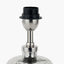 Ophelia Small Mercurial Glass Table Lamp Base with Lino 30cm Black Self Lined Linen Cylinder Lampshade