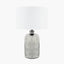 Ophelia Small Mercurial Glass Table Lamp Base with Lino 30cm White Self Lined Linen Cylinder Lampshade