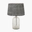 Ophelia Small Grey Bubble Glass Table Lamp Base with Vienna 35cm Black Chevron Mushroom Pleat Lampshade