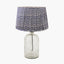 Ophelia Small Grey Bubble Glass Table Lamp Base with Vienna 35cm Blue Chevron Mushroom Pleat Lampshade