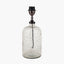Ophelia Small Grey Bubble Glass Table Lamp Base with Vienna 35cm Blue Chevron Mushroom Pleat Lampshade