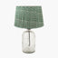 Ophelia Small Grey Bubble Glass Table Lamp Base with Vienna 35cm Forest Green Chevron Mushroom Pleat Lampshade