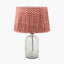 Ophelia Small Grey Bubble Glass Table Lamp Base with Vienna 35cm Red Chevron Mushroom Pleat Lampshade