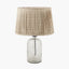 Ophelia Small Grey Bubble Glass Table Lamp Base with Vienna 35cm Taupe Chevron Mushroom Pleat Lampshade