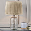 Ophelia Small Grey Bubble Glass Table Lamp Base with Vienna 35cm Taupe Chevron Mushroom Pleat Lampshade