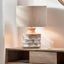 Kingsbury White Wash Large Carved Wood Table Lamp