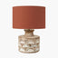Kingsbury White Wash Large Carved Wood Table Lamp