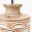 Kingsbury White Wash Carved Wood Table Lamp Base with Lino 30cm White Self Lined Linen Cylinder Lampshade