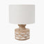 Kingsbury White Wash Carved Wood Table Lamp Base