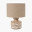 Kingsbury White Wash Carved Wood Table Lamp Base