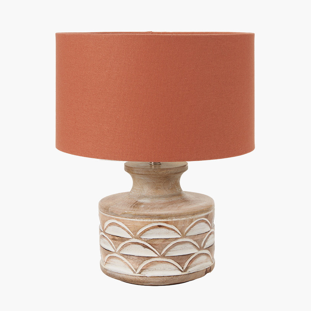 Kingsbury White Wash Carved Wood Table Lamp Base