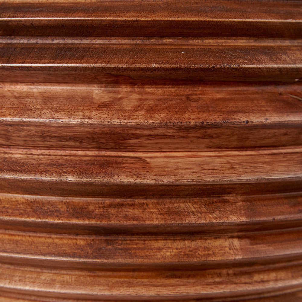 Pembury Brown Wash Large Turned Wood Table Lamp