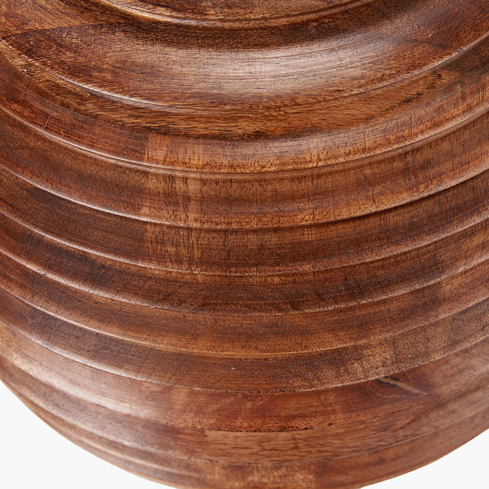 Pembury Brown Wash Large Turned Wood Table Lamp