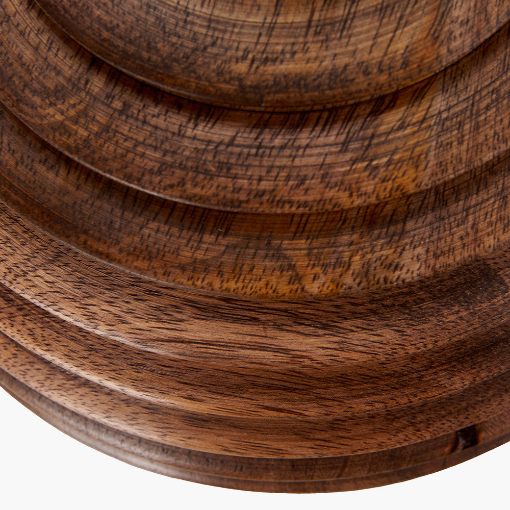 Pembury Brown Wash Turned Wood Table Lamp Base with Harry 30cm Ivory Cotton Mix Cylinder Lampshade