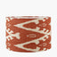 Pembury Brown Wash Turned Wood Table Lamp Base with Lars 30cm Cinnamon Ikat Patterned Cylinder Lampshade