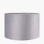 Canterbury Antique Brass Metal Table Lamp Base with Rene 35cm Light Grey Velvet Cylinder Lampshade