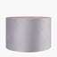 Canterbury Antique Brass Metal Table Lamp Base with Rene 35cm Light Grey Velvet Cylinder Lampshade