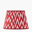 Canterbury Antique Brass Metal Table Lamp Base with Kamilah 40cm Red Chevron Patterned Mushroom Pleat Tapered Lamp Shade