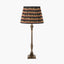 Canterbury Antique Brass Metal Table Lamp Base with Athira 40cm Multi Chevron Design Mushroom Pleat Tapered Lamp Shade