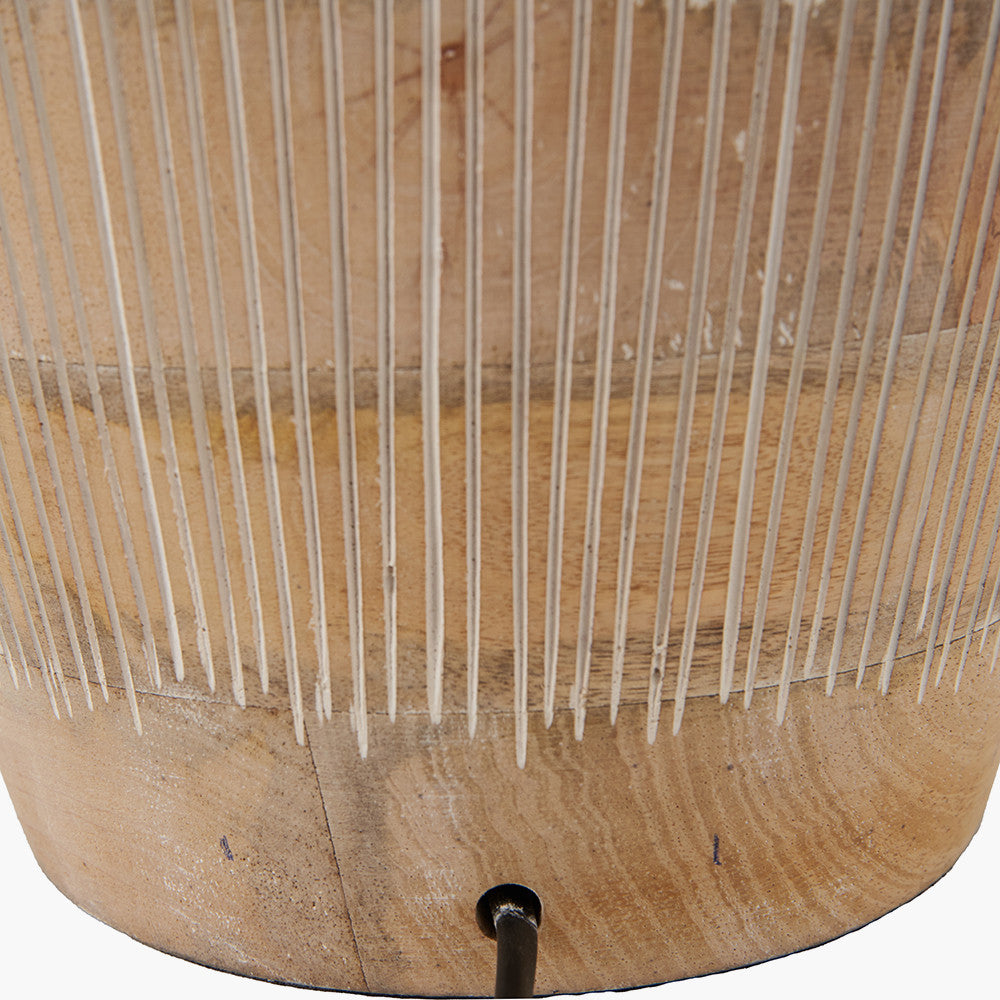 Taika White Wash Textured Wood Table Lamp Base with Lino 40cm White Self Lined Linen Cylinder Lampshade