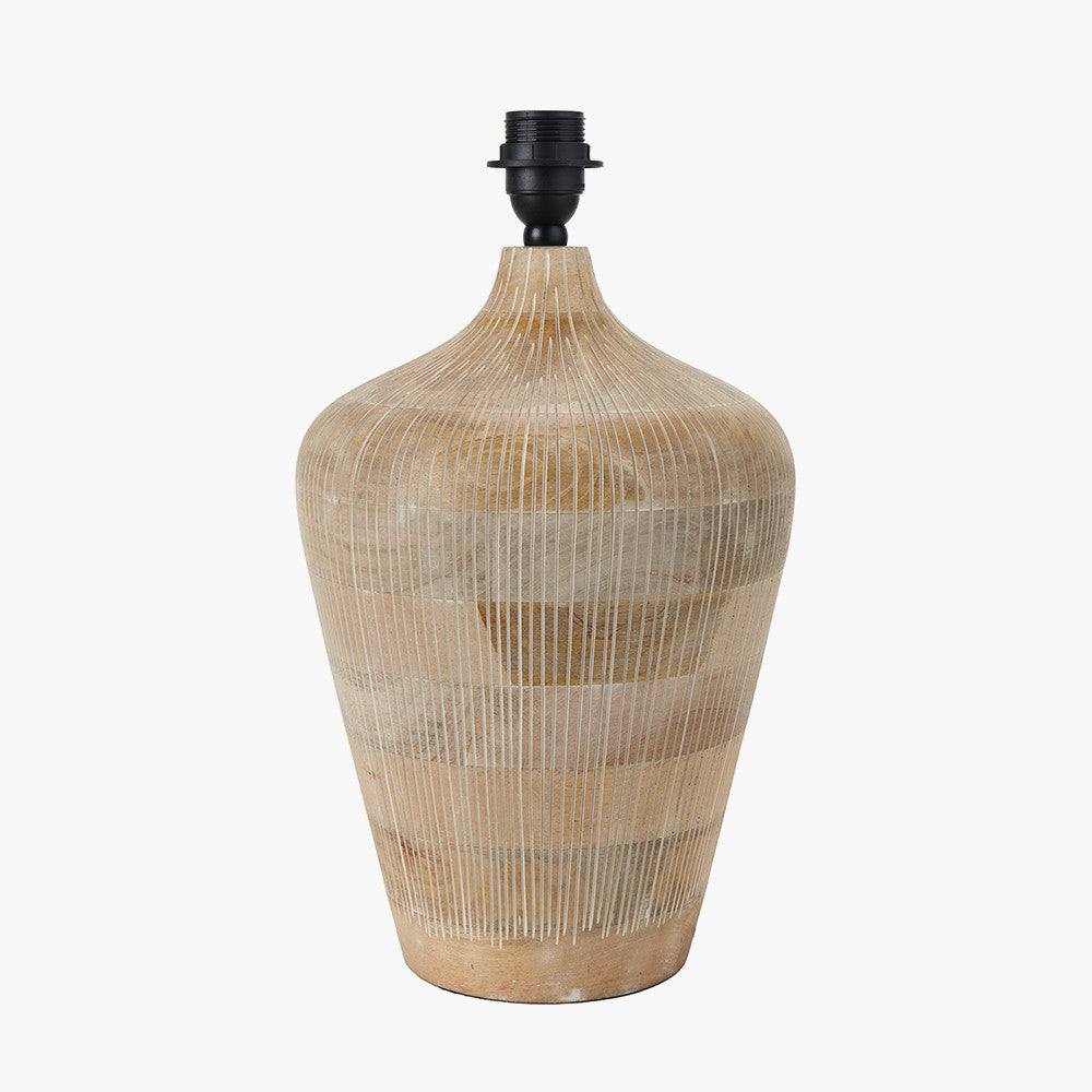 Taika White Wash Textured Wood Table Lamp