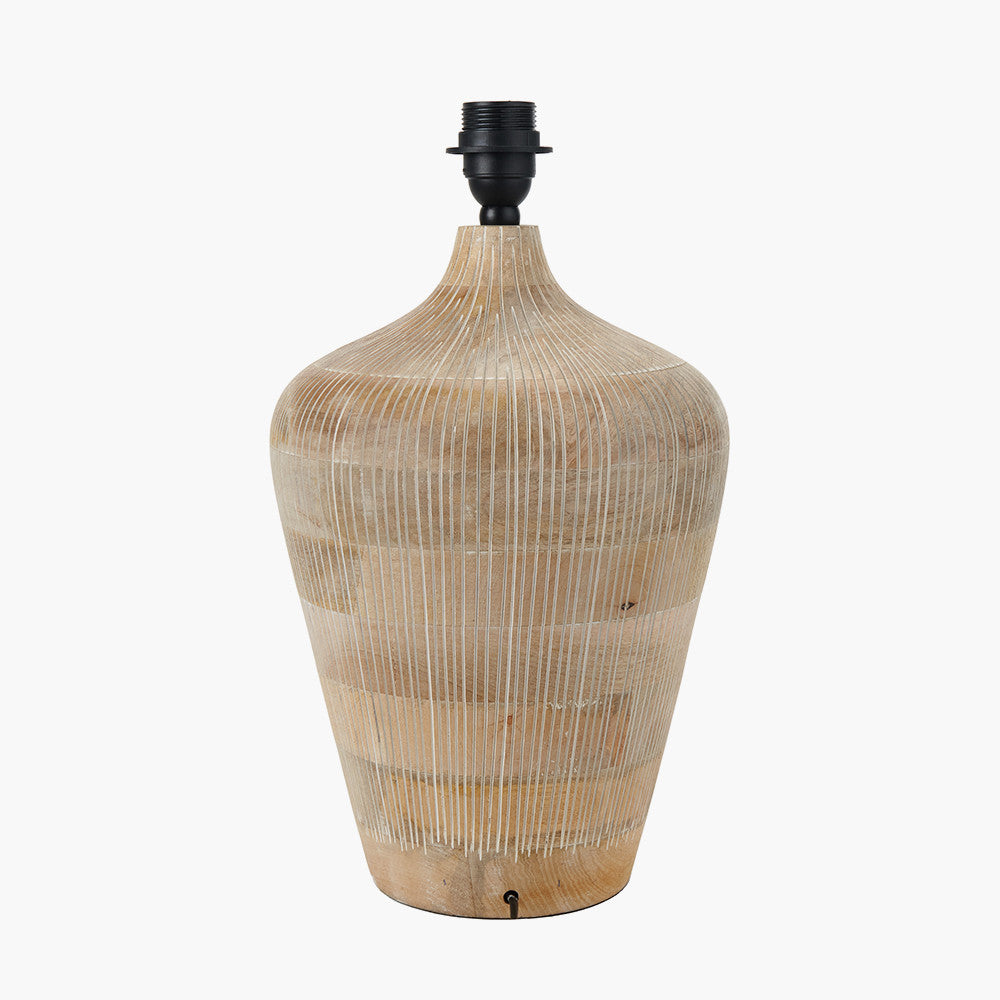Taika White Wash Textured Wood Table Lamp