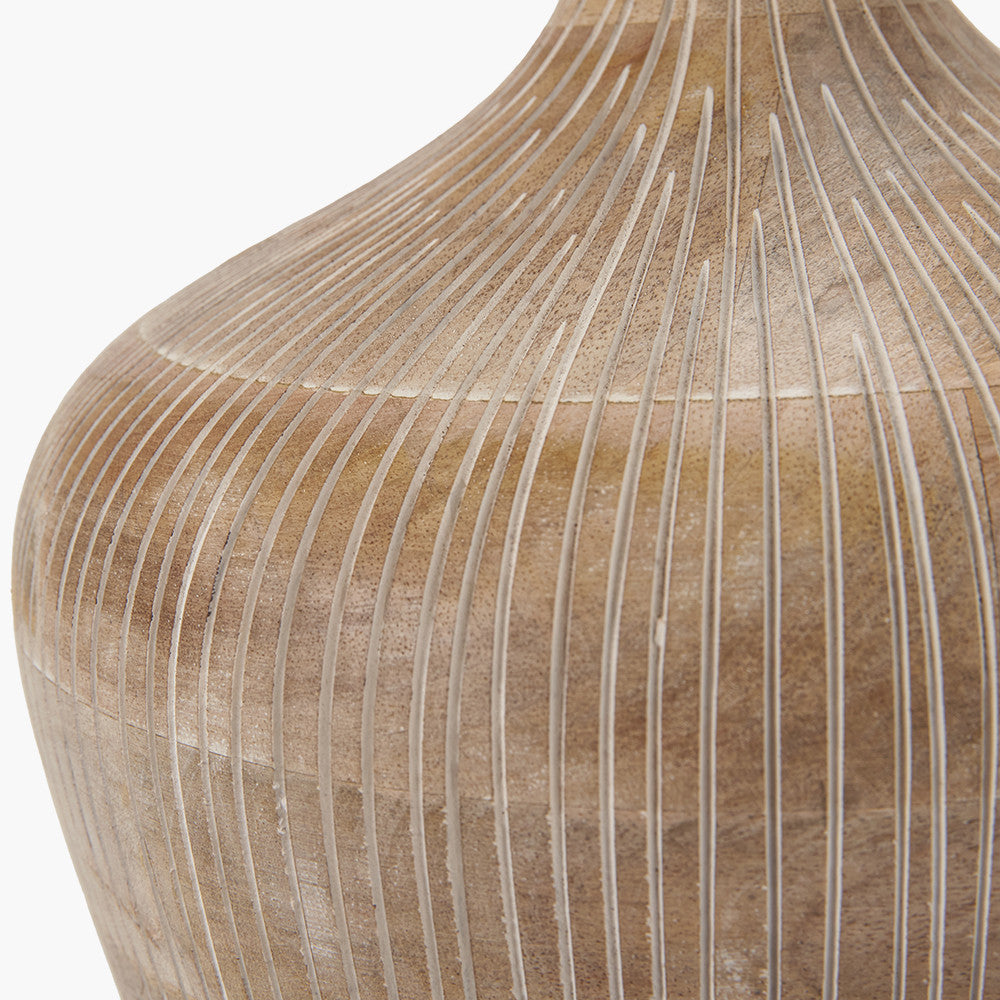 Taika White Wash Textured Wood Table Lamp