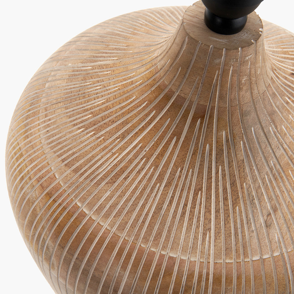 Taika White Wash Textured Wood Table Lamp
