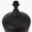 Taika Antique Black Textured Wood Table Lamp Base with Edward 40cm Natural Linen Cylinder Lampshade
