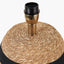 Kalutara Black and Natural Sea Grass Tall Table Lamp Base with Edward 40cm Natural Linen Cylinder Lampshade