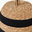 Kalutara Black and Natural Sea Grass Tall Table Lamp Base with Lino 40cm White Self Lined Linen Cylinder Lampshade