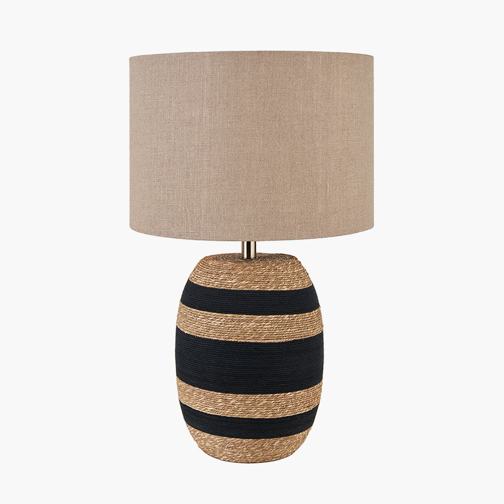 Kalutara Black and Natural Sea Grass Tall Table Lamp