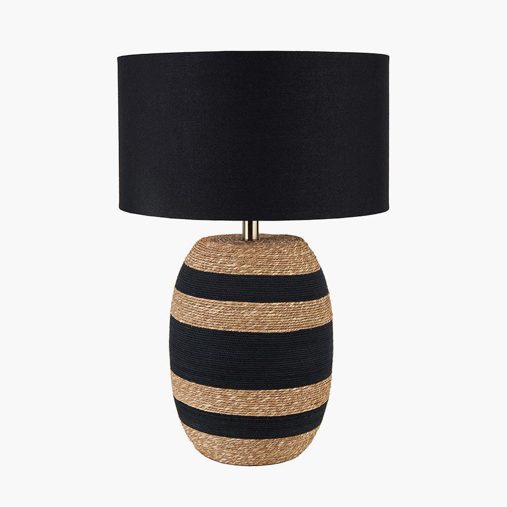 Kalutara Black and Natural Sea Grass Tall Table Lamp