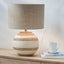 Talalla Cream and Natural Sea Grass Round Table Lamp Base with Edward 35cm Natural Linen Cylinder Lampshade