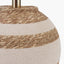 Talalla Cream and Natural Sea Grass Round Table Lamp Base with Lino 40cm Cream Self Lined Linen Cylinder Lampshade