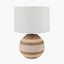Talalla Cream and Natural Sea Grass Round Table Lamp Base with Lino 40cm White Self Lined Linen Cylinder Lampshade