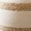 Talalla Cream and Natural Sea Grass Round Table Lamp Base with Lino 40cm White Self Lined Linen Cylinder Lampshade