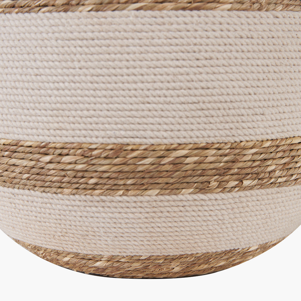 Talalla Cream and Natural  Sea Grass Round Table Lamp