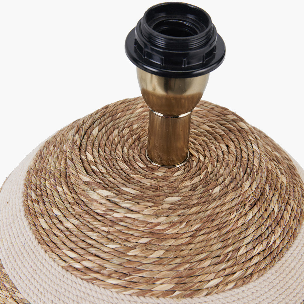Talalla Cream and Natural  Sea Grass Round Table Lamp