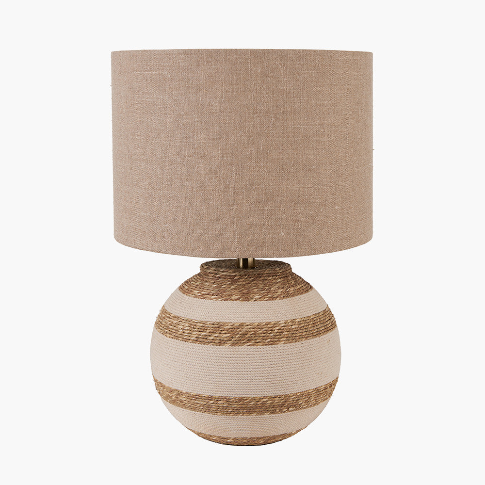 Talalla Cream and Natural  Sea Grass Round Table Lamp