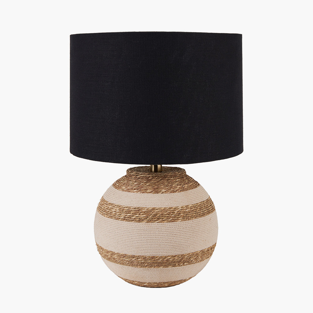 Talalla Cream and Natural  Sea Grass Round Table Lamp